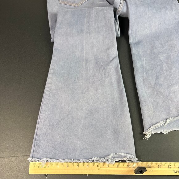 We The Free Jeans Women's 27x30* Curvy High Rise Flare Purple Faded Denim Tag 28 - Picture 11 of 16